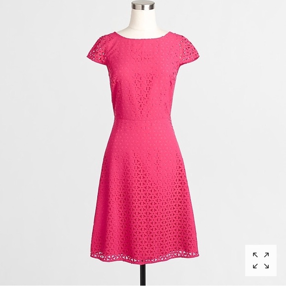 J. Crew Dresses & Skirts - J. Crew * Laser- Cut Cap-Sleeve Pink Dress